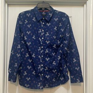 Talbots - Scottie Dog Candy Cane Hearts -button down XLP